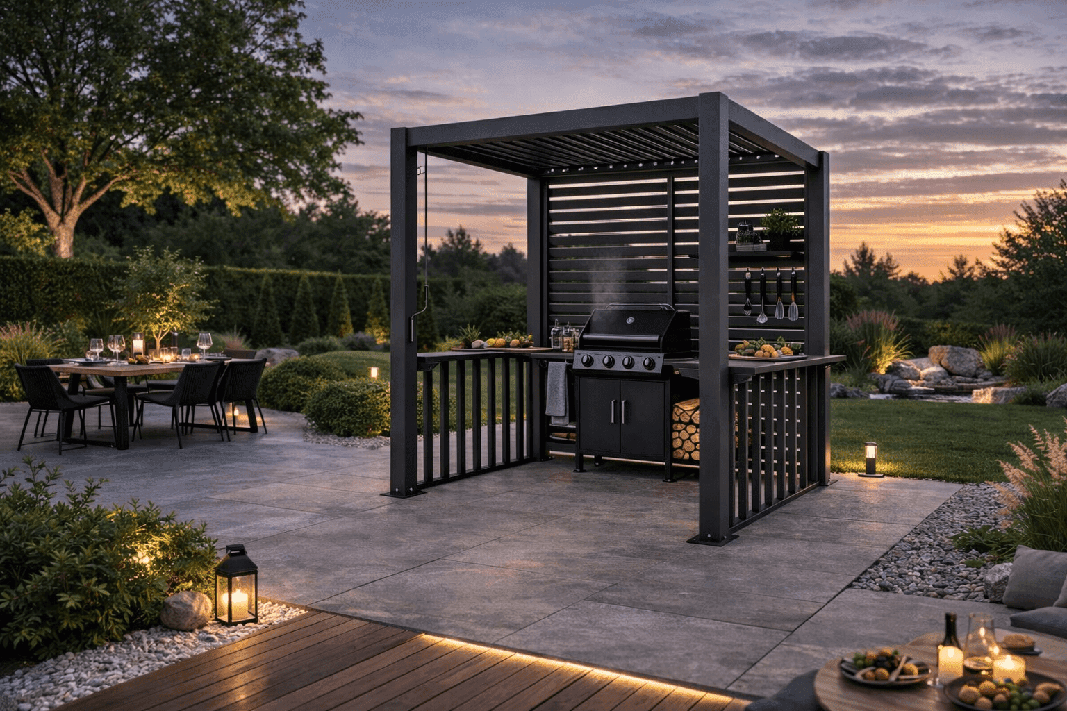 Pergola Schweiz mit innovativer Lamellentechnik