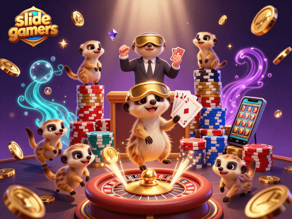 Experience gaming adventures with slidegamers, where meerkats run a casino amidst a cascade of riches.