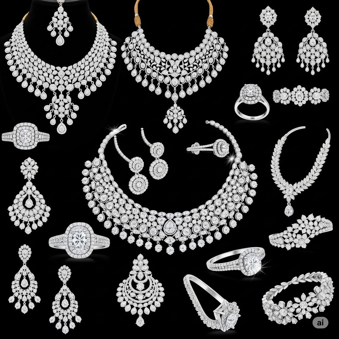 Diamond bridal jewellery set online with Exquisite Swiss Craftsmanship and Elegant Design