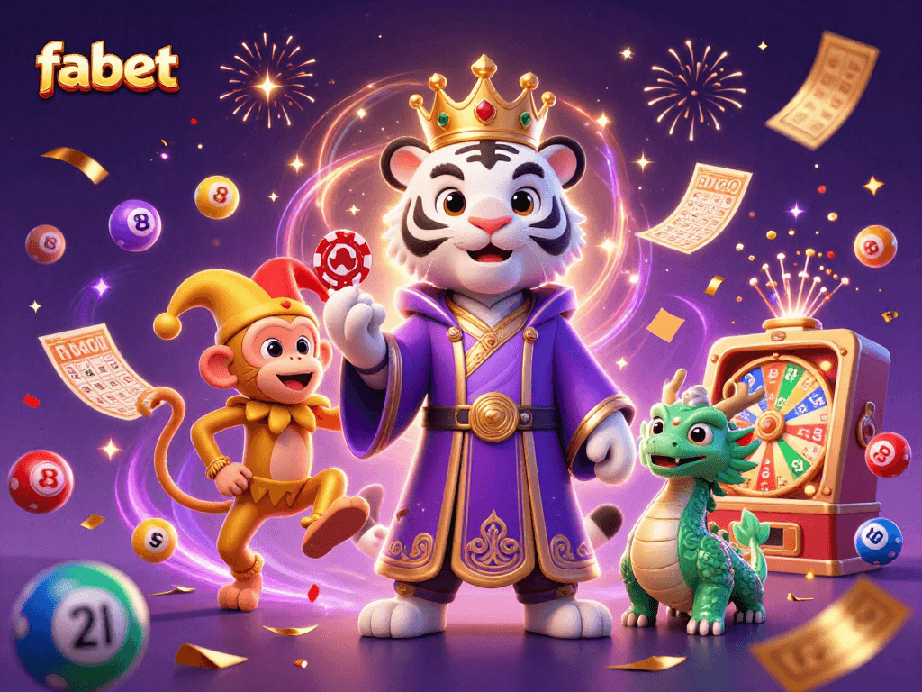 Experience thrilling gambling excitement with fabet in this vibrant, dynamic casino scene.
