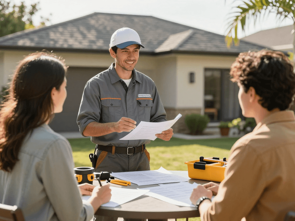 Shashel, a trusted provider for local services, showcasing professional contractors working in a neighborhood.