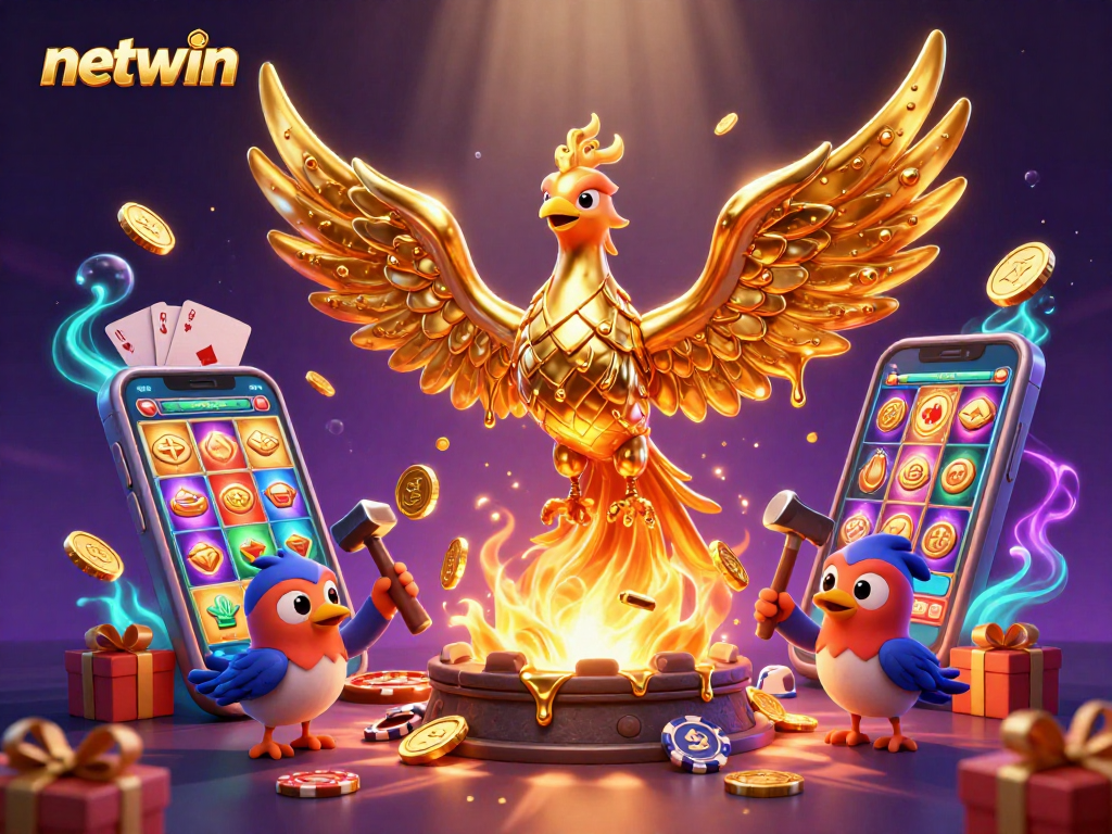 Engage with Netwin’s vibrant gaming experience, where golden phoenixes symbolize prosperity and excitement.
