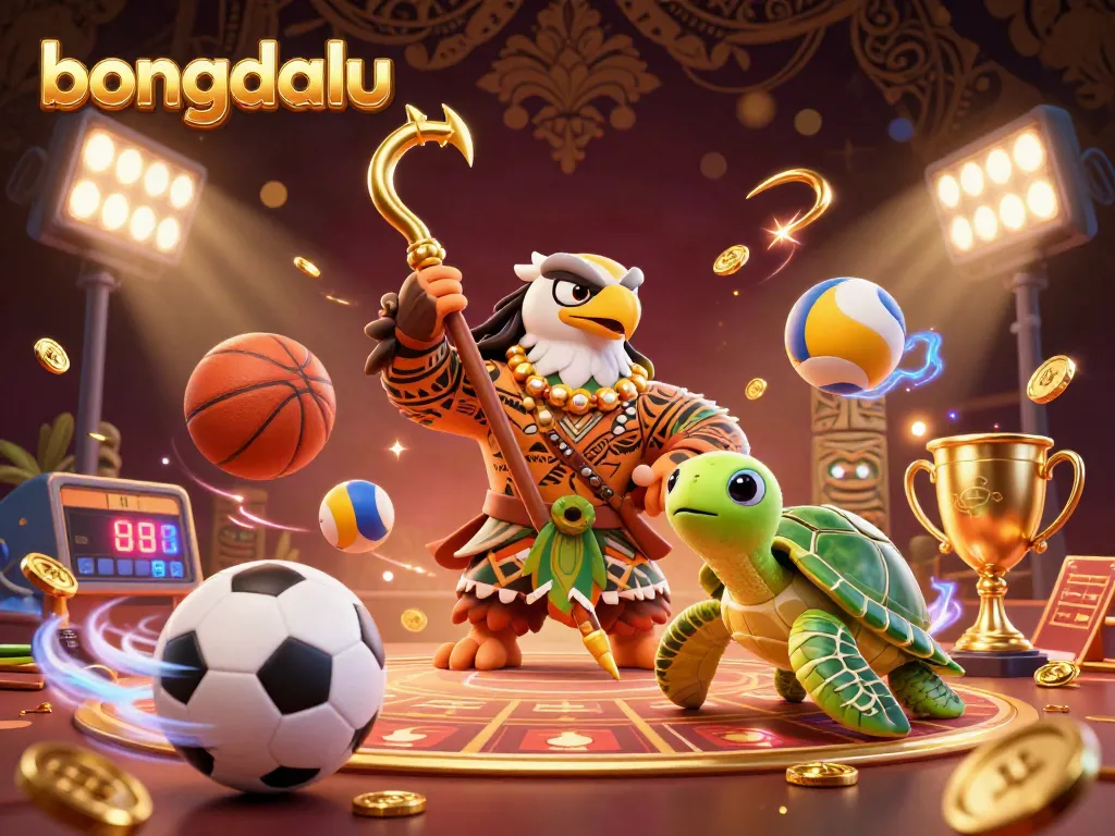 Experience thrilling sports betting with bongdalu's vibrant 3D scene showcasing dynamic gameplay elements.