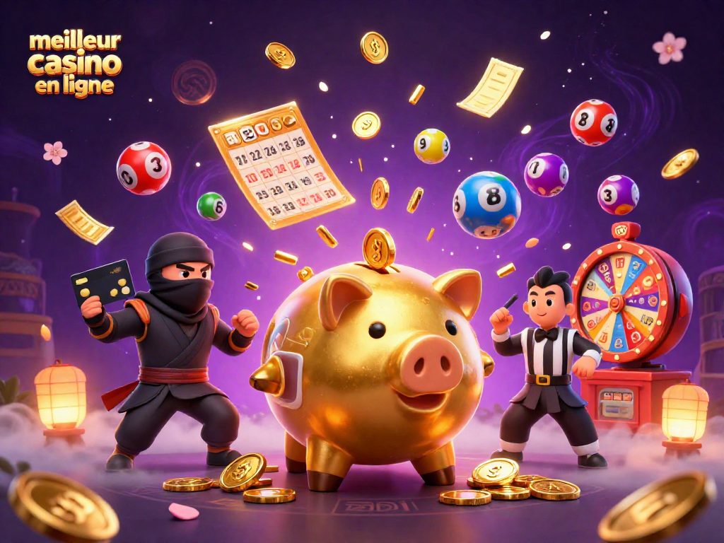 Découvrez le meilleur casino en ligne avec une scène dynamique de personnages amusants et de jeux captivants