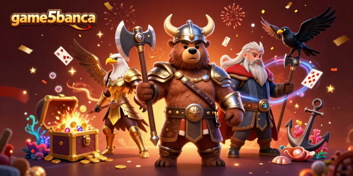 Experience the adventure of game5banca with a Viking bear, Valkyrie eagle, and treasure galore!