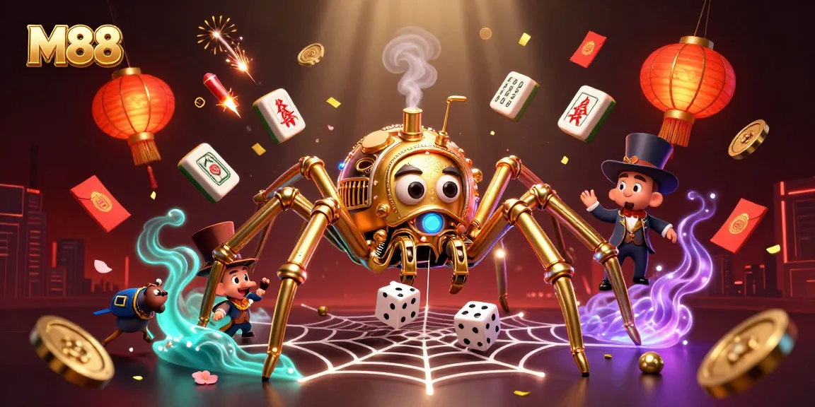 M88 offers an intriguing look at a steampunk-themed casino scene filled with vibrant elements.
