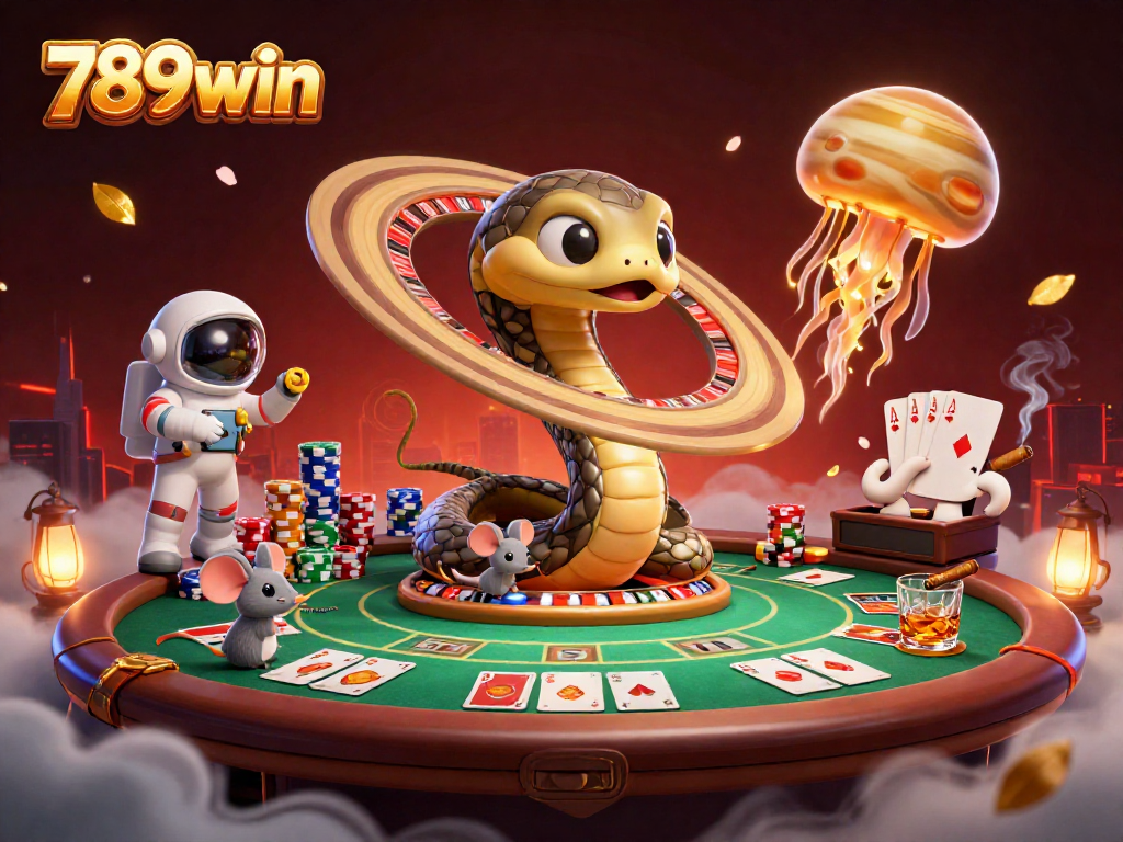 Experience thrilling gameplay with 789win as astronaut mice bet amid cosmic visuals in a roulette scene.