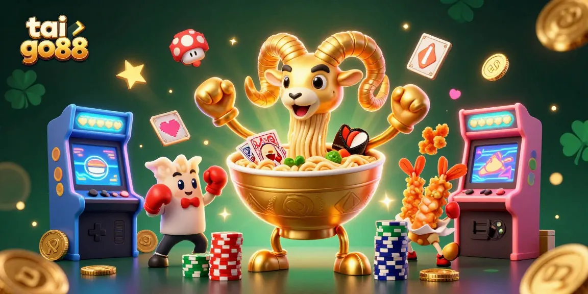 Engage with tai go88's vibrant casino scene featuring lively characters and colorful gaming elements.