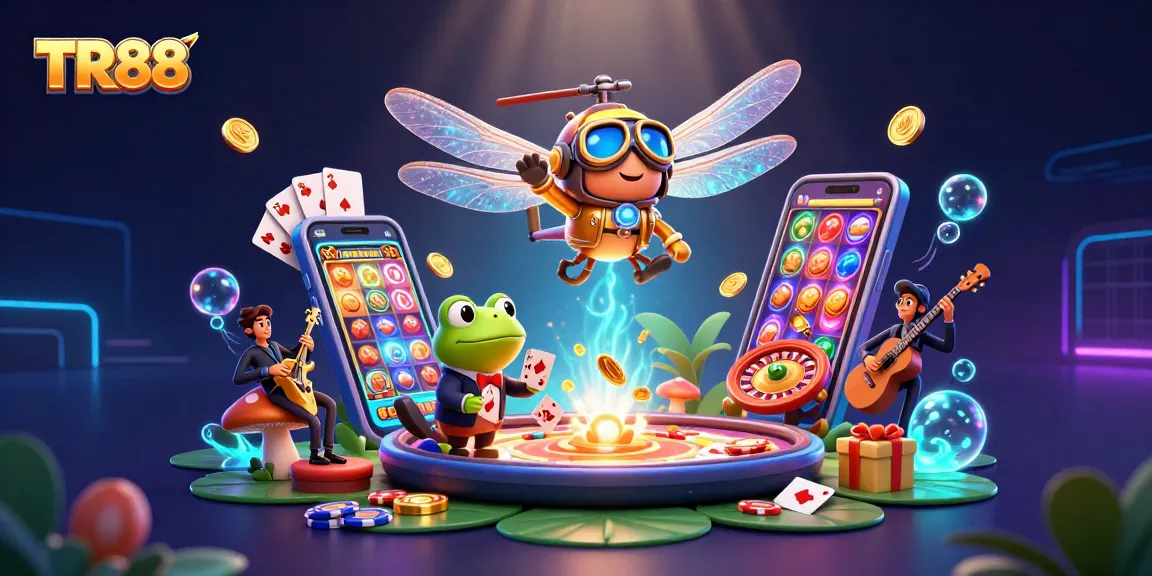 Experience the thrill of TR88 casino with exciting games and vibrant visuals in a dynamic scene.