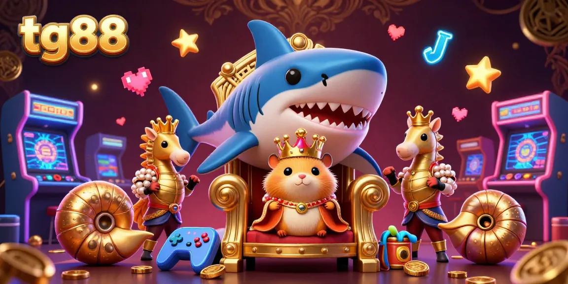 Experience thrilling gameplay at tg88 with its unique golden hamster king and vibrant arcade elements.