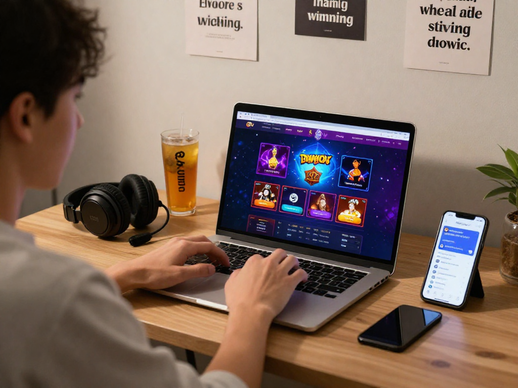 Dewatogel online betting experience showcasing user engagement and gaming accessories.