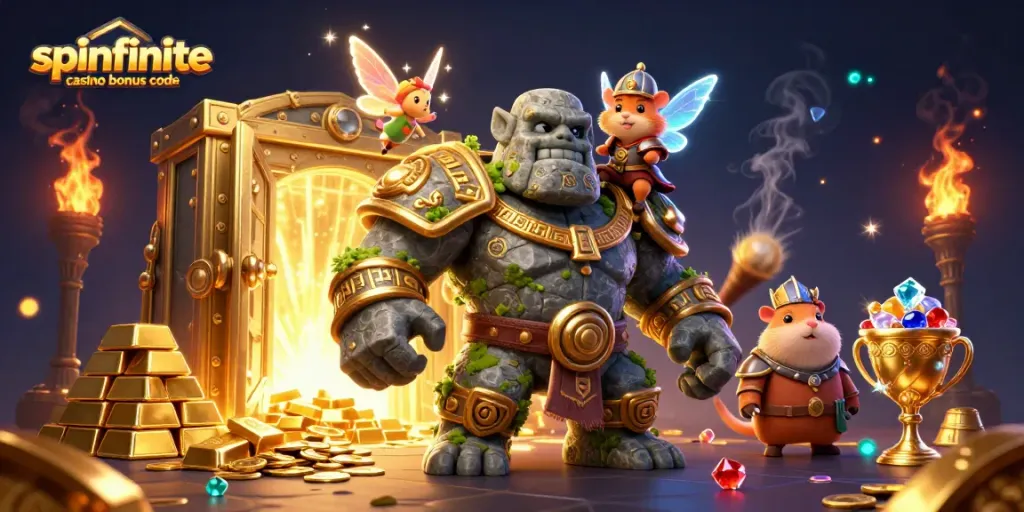 Experience the excitement of Spinfinite Casino Bonus Code alongside magical characters and treasure.