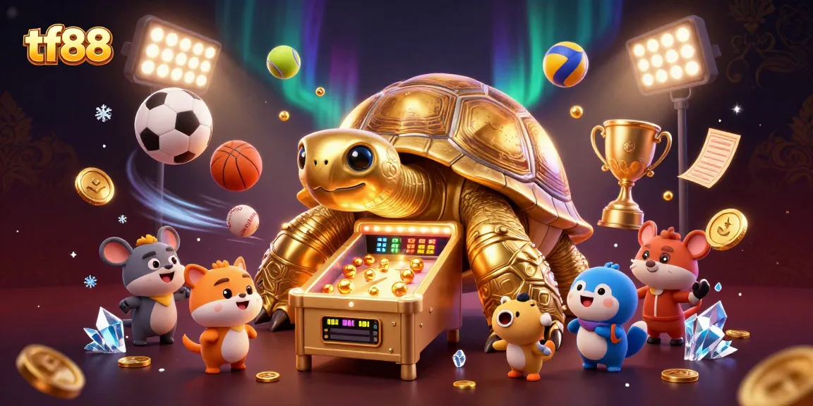 Experience the excitement of tf88's gambling world with our stunning golden tortoise and interactive elements.