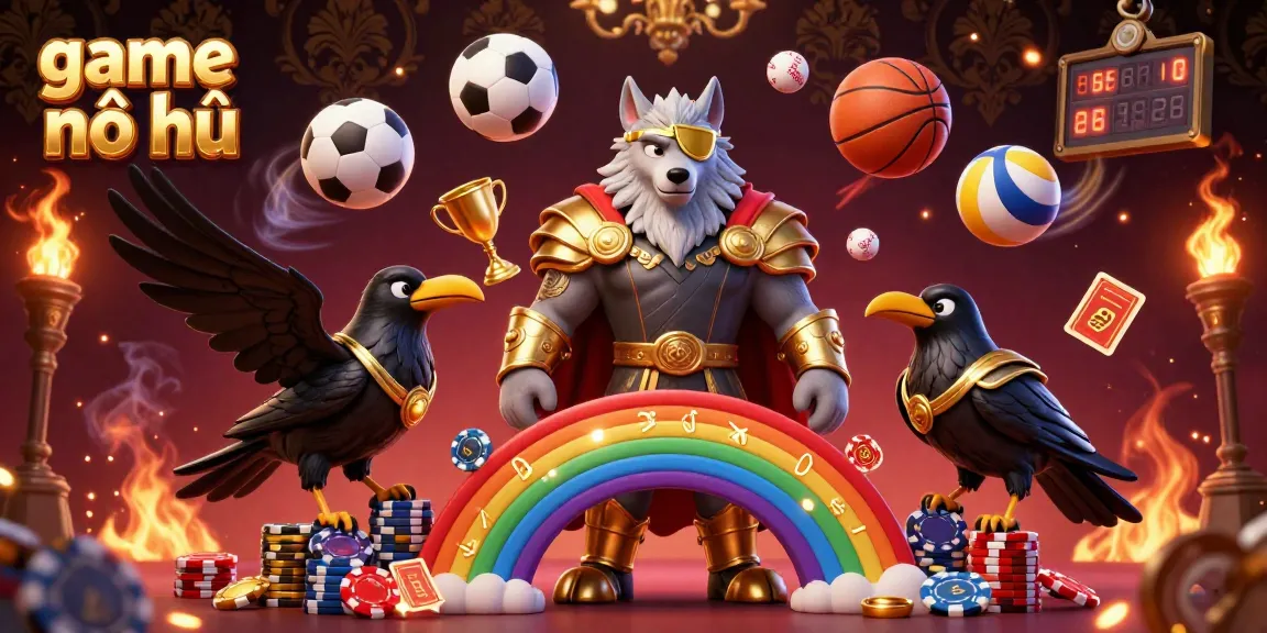 Engage with the game nổ hũ in this captivating 3D illustration showcasing Odin and ravens amid a dynamic casino scene.