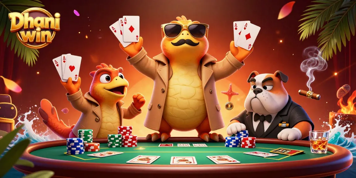 Dhani win game illustration with raptors entering a casino, showcasing excitement and gaming details.