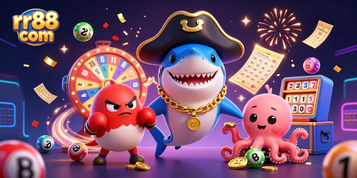 Engage with the vibrant world of rr88 com, featuring exciting lottery games and fun characters like a pirate shark!