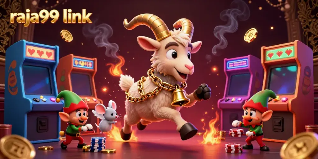 Experience the thrilling raja99 link in a vibrant, detailed digital casino scene.