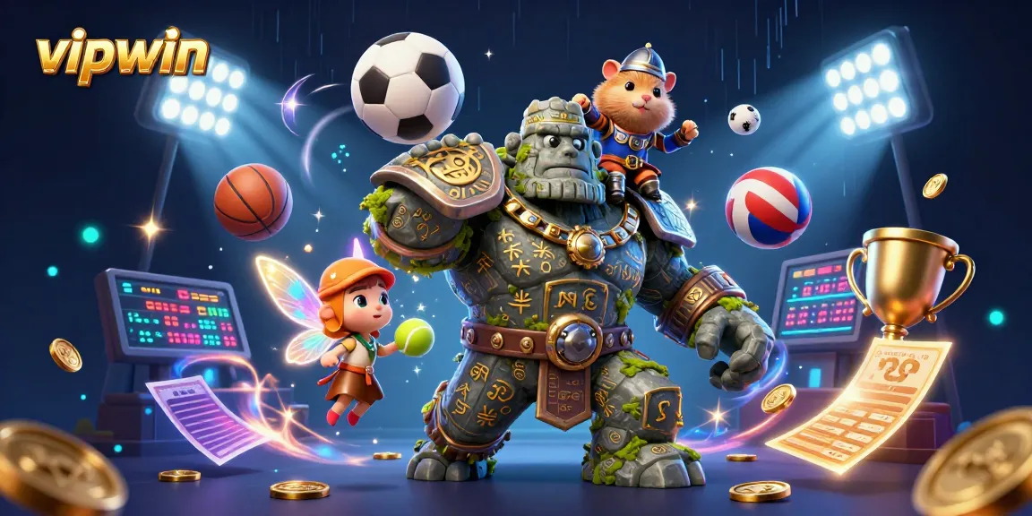 Experience thrilling wins at vipwin with dynamic gameplay and magical characters in an energetic casino illustration.