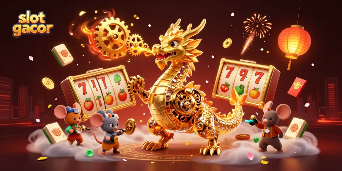 Experience thrilling slot gacor gameplay with a golden dragon and exhilarating casino elements.