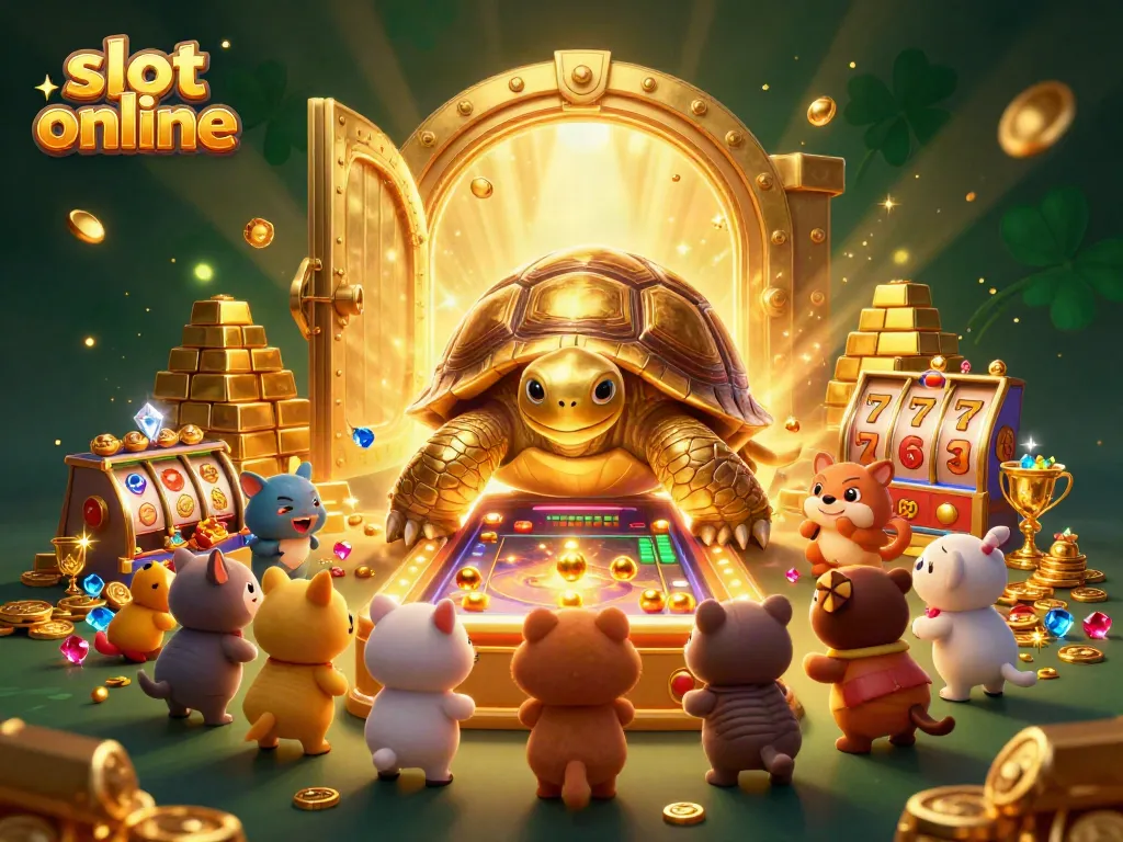 Experience thrilling action with slot online in a dynamic 3D casino illustration featuring colorful characters and vibrant elements.