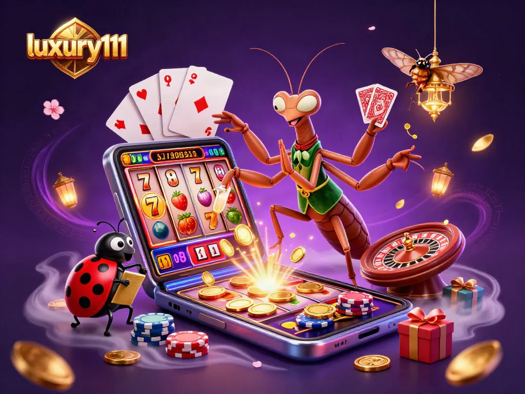 Engage with luxury111's vibrant slot games, featuring dynamic characters and stunning visuals all in a casino atmosphere.