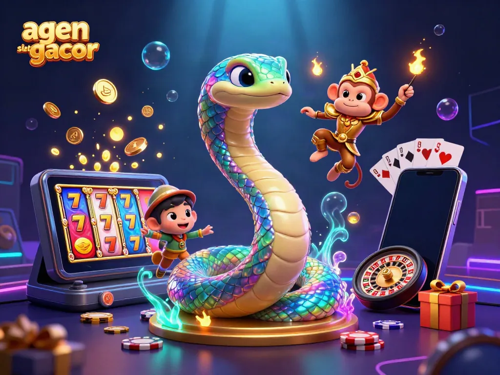 Create winning strategies with agen slot gacor while enjoying the vibrant 3D casino world illustration.