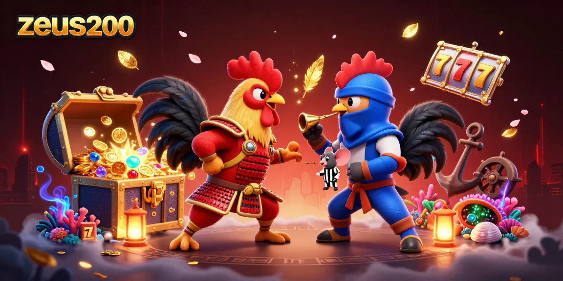 Zeus200 menghibur dengan merpati bertarung dan elemen kasino yang kaya dalam ilustrasi ini