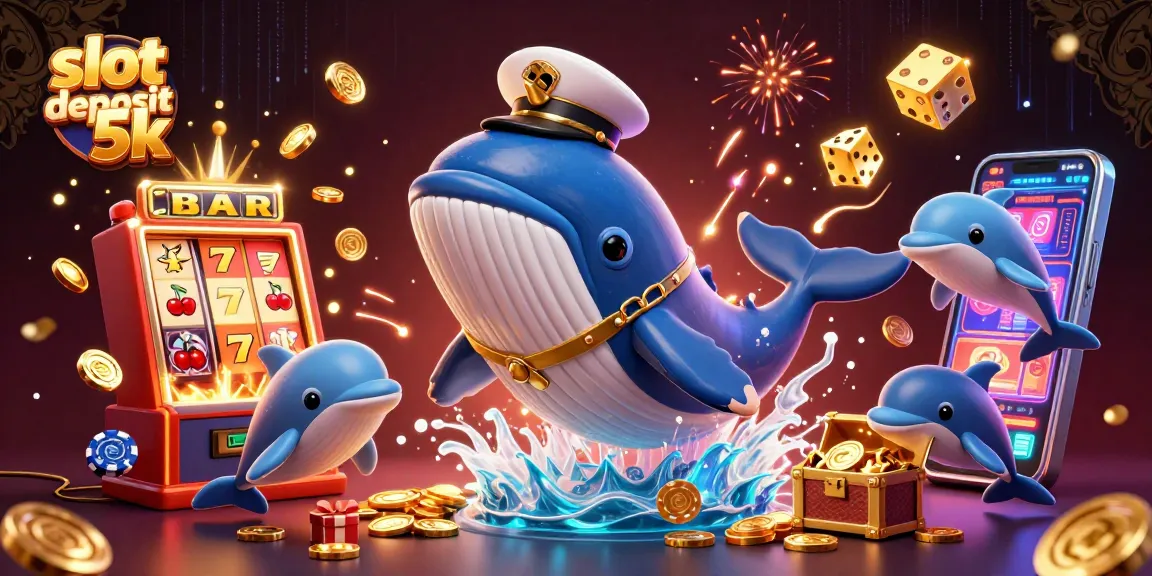 Engage in thrilling gameplay with slot deposit 5k featuring a dynamic whale, narwhal, and poker chip dolphins.