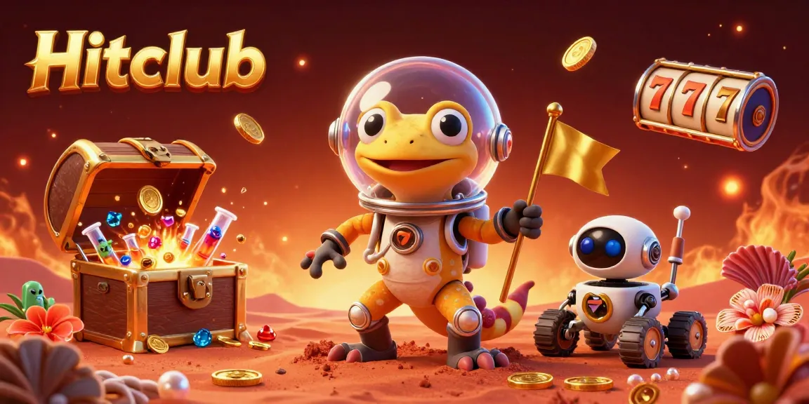 Experience vibrant gaming thrills with Hitclub's alien adventure and explosive wins in a bustling casino setting.