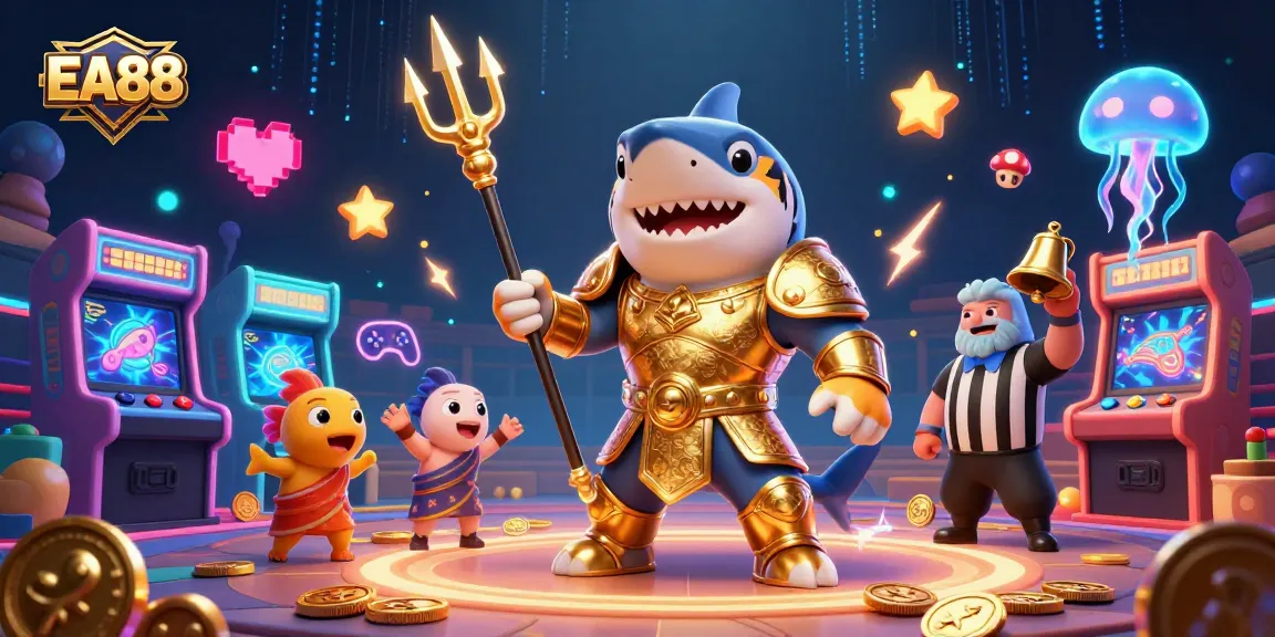 Engage with EA88's exhilarating gaming experience featuring a vibrant underwater colosseum.