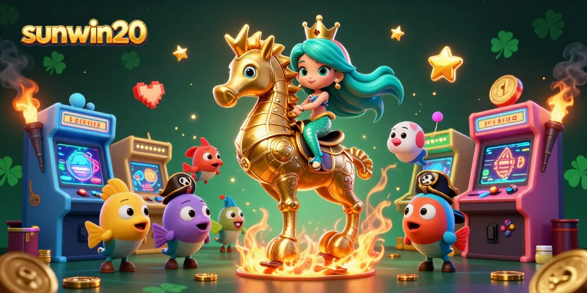 Engage with exciting gameplay at sunwin20, featuring a vibrant 3D cartoon casino scene.