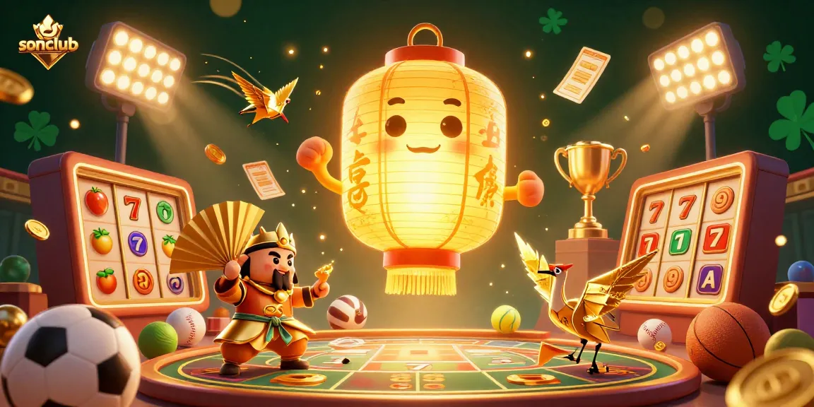 Experience the excitement of sonclub's animated casino games with vibrant characters and lucky motifs.