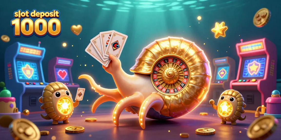 Permainan slot deposit 1000 dengan nautilus raksasa dan mesin arcade bercahaya untuk pengalaman perjudian yang mengesankan.