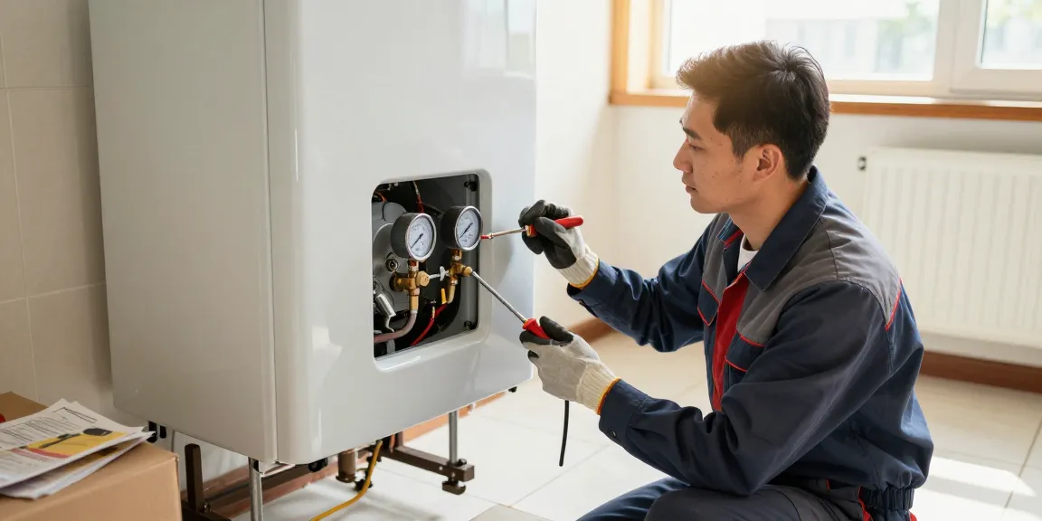 Northampton boiler repair service technician examining a residential boiler system for efficient heating.