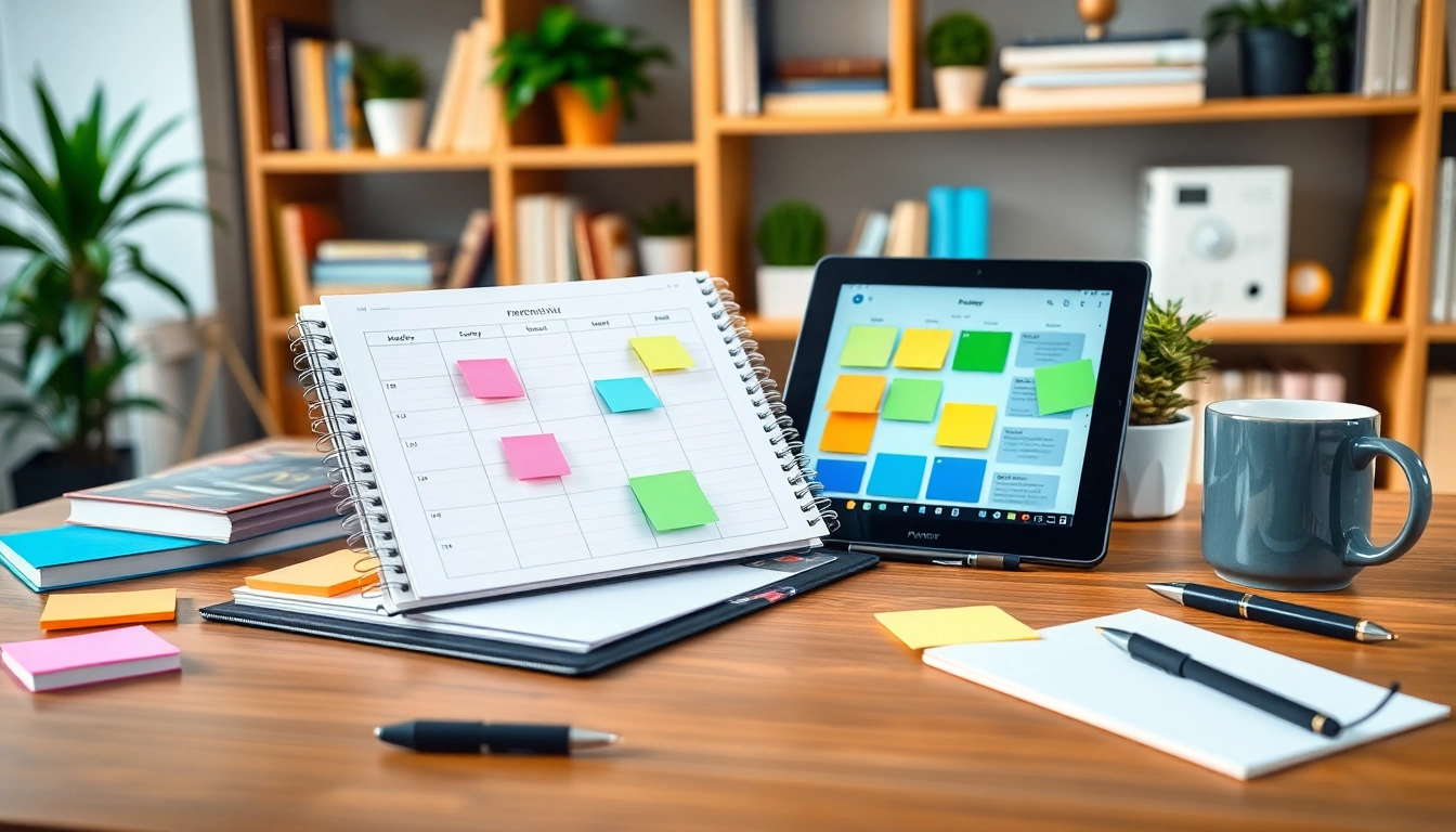 Enhance your Effortless Daily Organization with a stylish planner setup on a tidy desk.