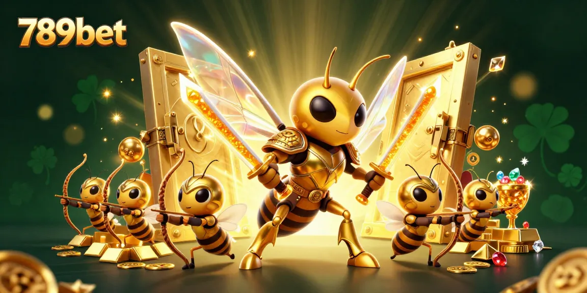 Engage with 789bet's vibrant 3D illustration showcasing dynamic gameplay elements and golden treasures.