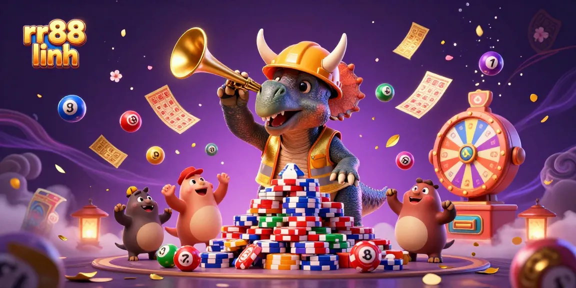 Experience the thrill of gambling with rr88 linh, featuring an exciting 3D casino scene.