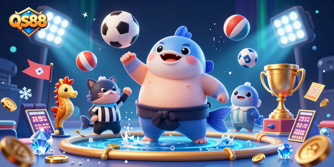 Experience exciting gameplay with QS88's vibrant underwater casino featuring dynamic characters and elements.