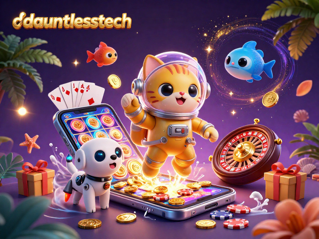 Spin and win with dauntlesstech's vibrant slot game featuring a cosmic adventure.