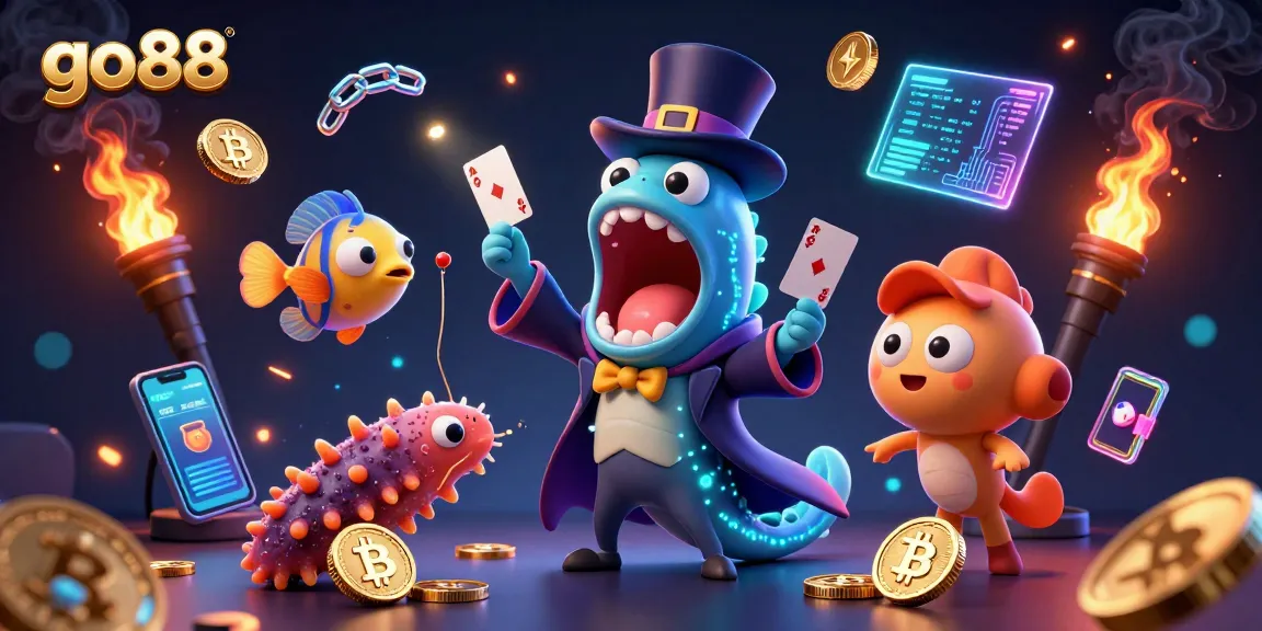 Experience enchantment with go88 as a bioluminescent eel performs stunning card tricks.