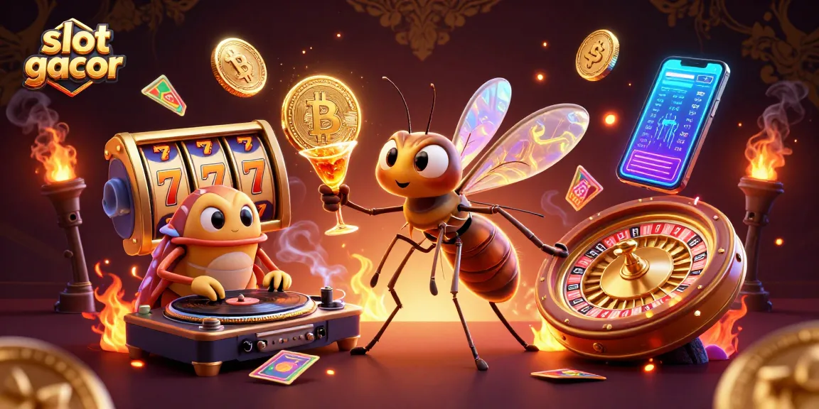 Experience thrilling slot gacor action in this vibrant 3D casino illustration featuring unique characters and game elements.