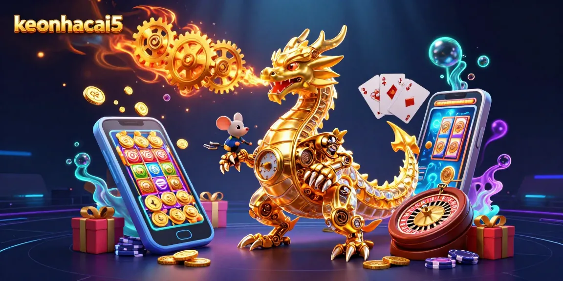 Experience thrilling action with keonhacai5 in this vibrant 3D casino scene packed with interactive elements.