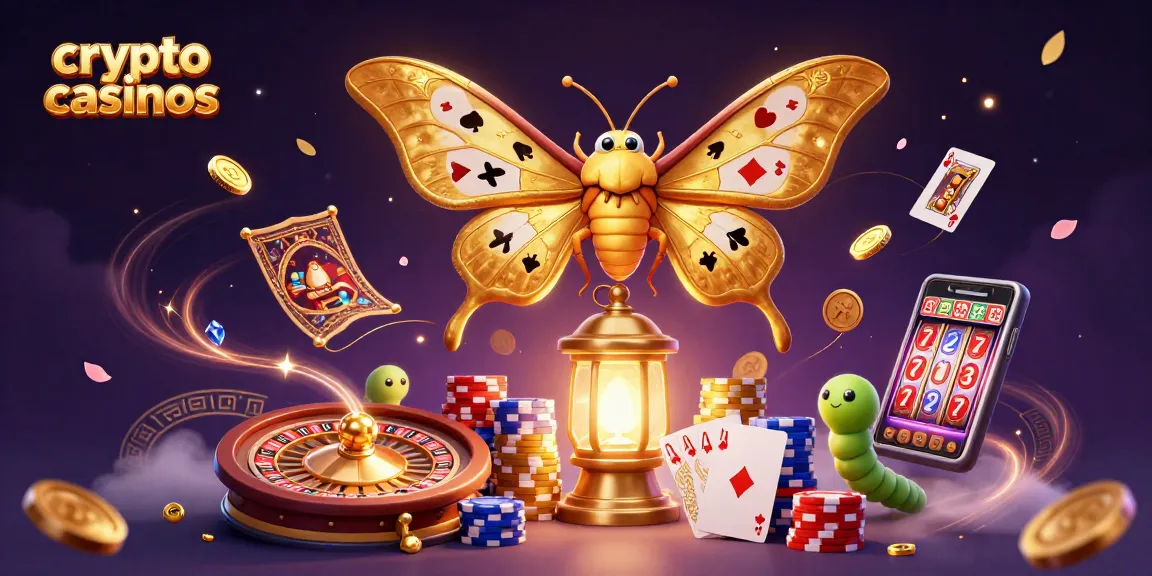 Jouez sur les crypto casinos avec cette scène animée et magique remplie de pièces d'or et de jeux.