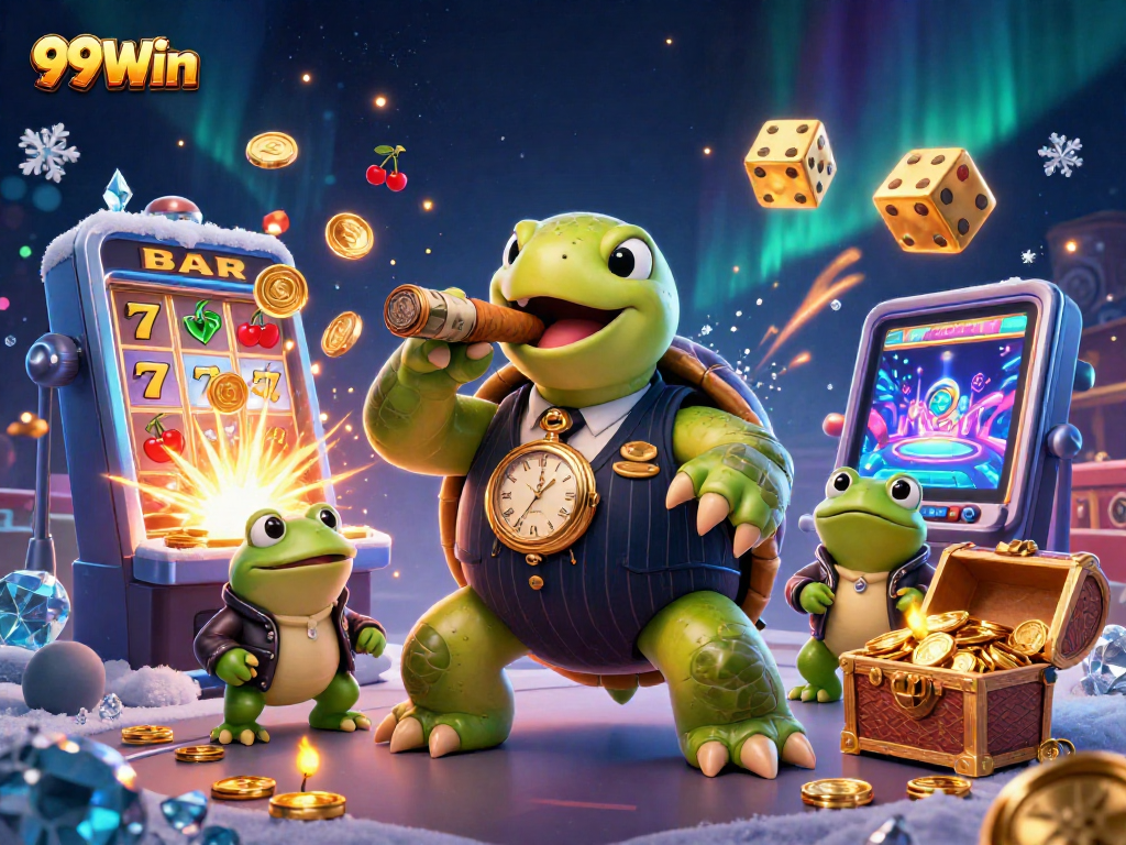 Experience thrilling moments at 99Win with our dynamic casino scene featuring exciting game elements and characters.