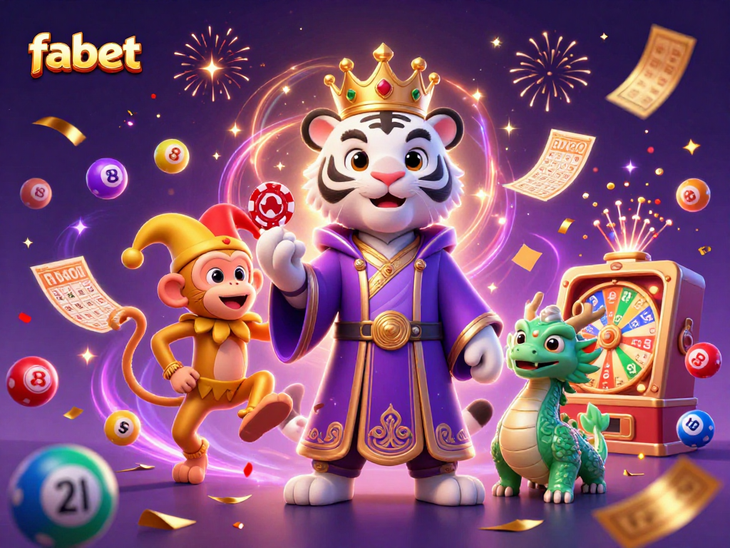 Experience thrilling gambling excitement with fabet in this vibrant, dynamic casino scene.