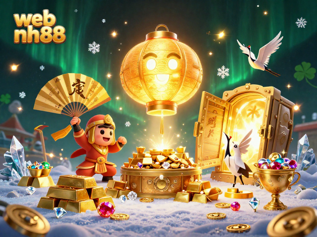 Experience thrills with web nh88 as giant golden lanterns and treasures light up the casino!