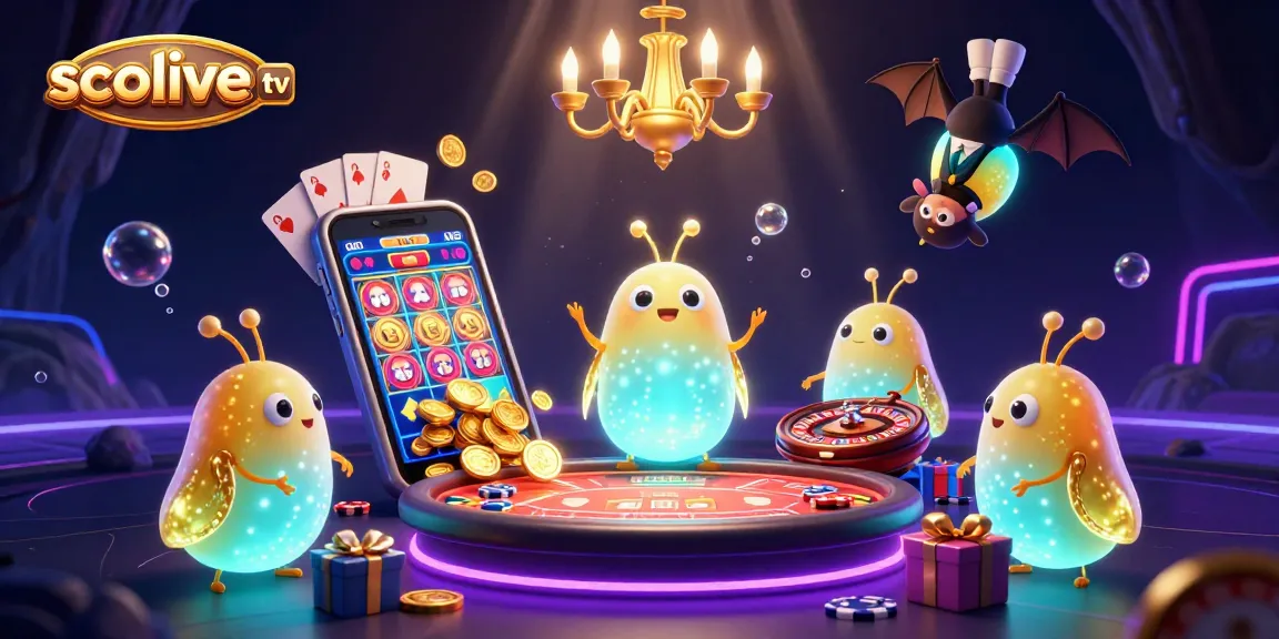 Experience the excitement of socolive tv with glowworms lighting up a vibrant cave casino scene.