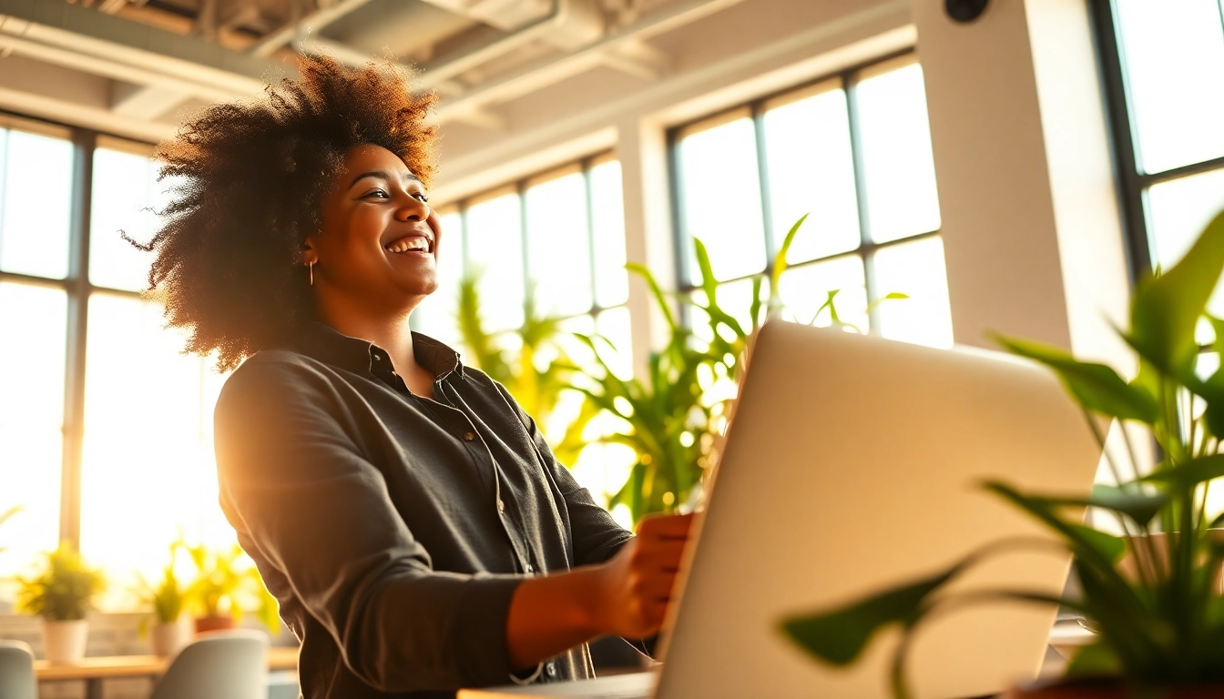 Enhance your understanding of Your Most Productive Life through an image of an energized individual working in a beautiful office.