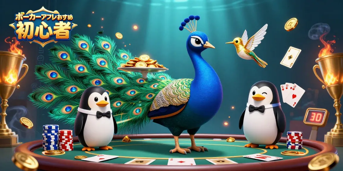 ポーカーアプリおすすめ 初心者に最適な3Dイラスト、ポーカーやチップが散りばめられたビジュアル