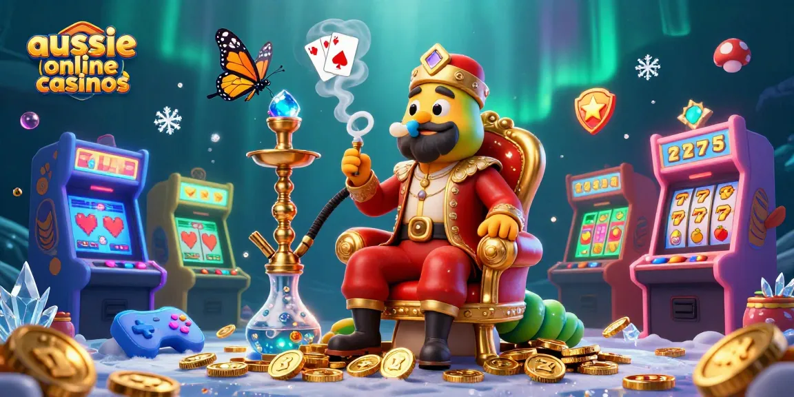 Aussie online casinos thrive in a colorful 3D cartoon world, showcasing rich gambling elements and vibrant designs.